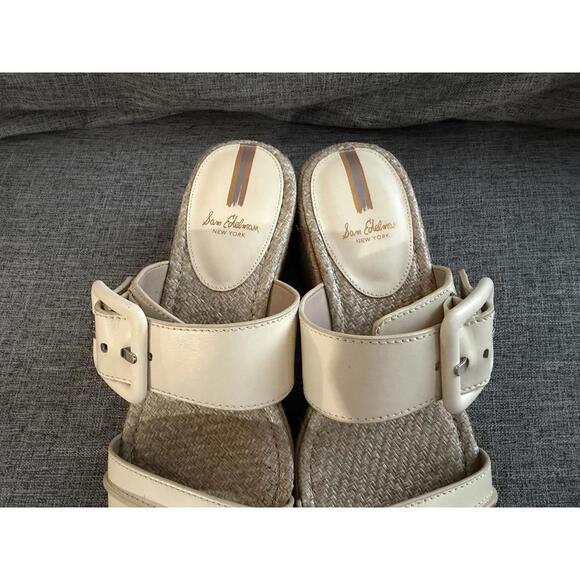 Sam Edelman Carson Platform Wedge Espadrille Slide Sandal Womens 8.5 Cream - Picture 9 of 11
